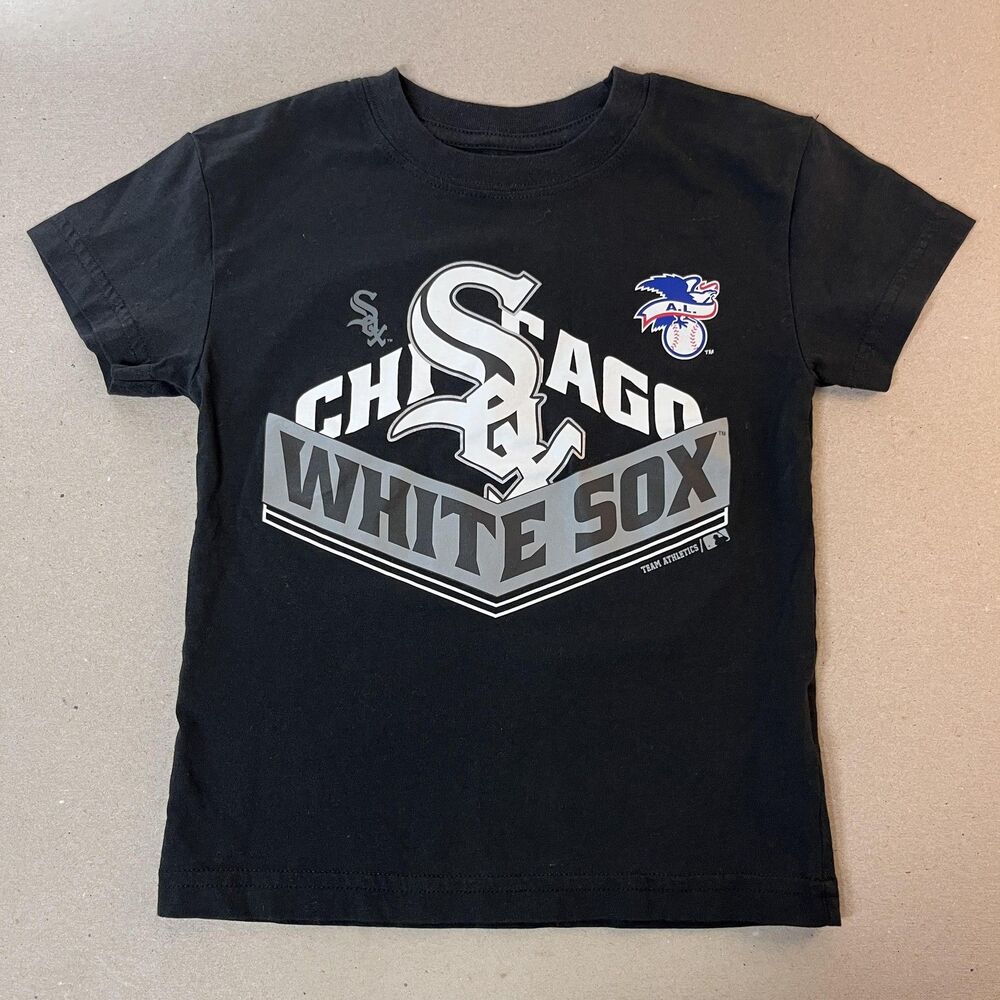 Chicago White Sox Shirt Boys 4T Black MLB Baseball Genuine Merchandise